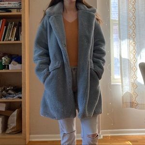 BCBGeneration Sparkly Blue Teddy Coat 🧸